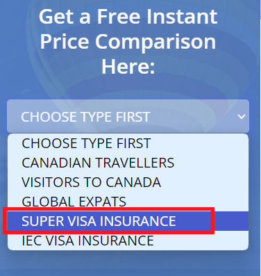 Super Visa Monthly Quote - Step 2